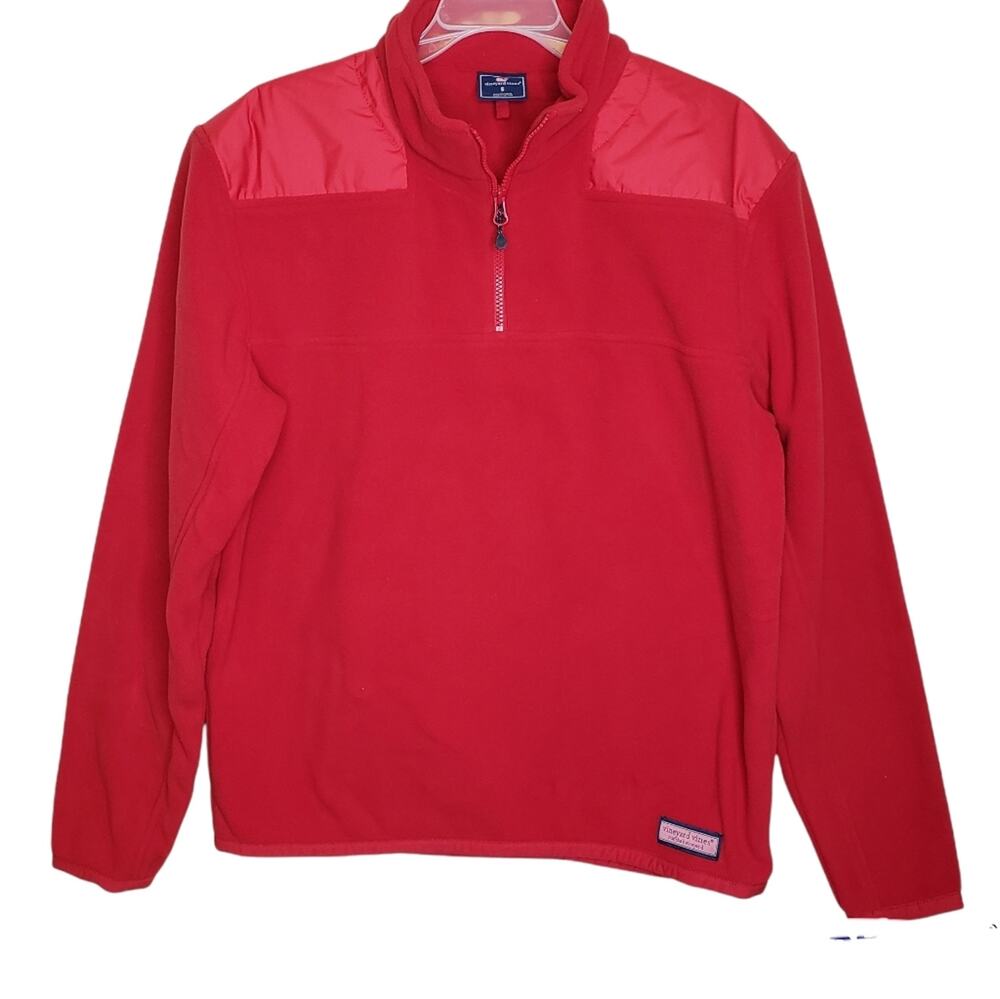 Vineyard Vines mens red fleece preppy pullover size small